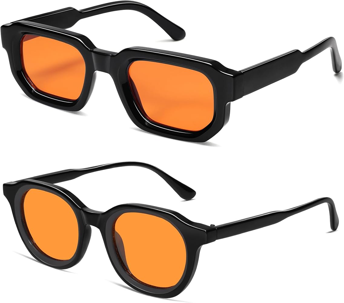 Amazon.com: VANLINKER Retro Orange Sunglasses for Men Women VL9823