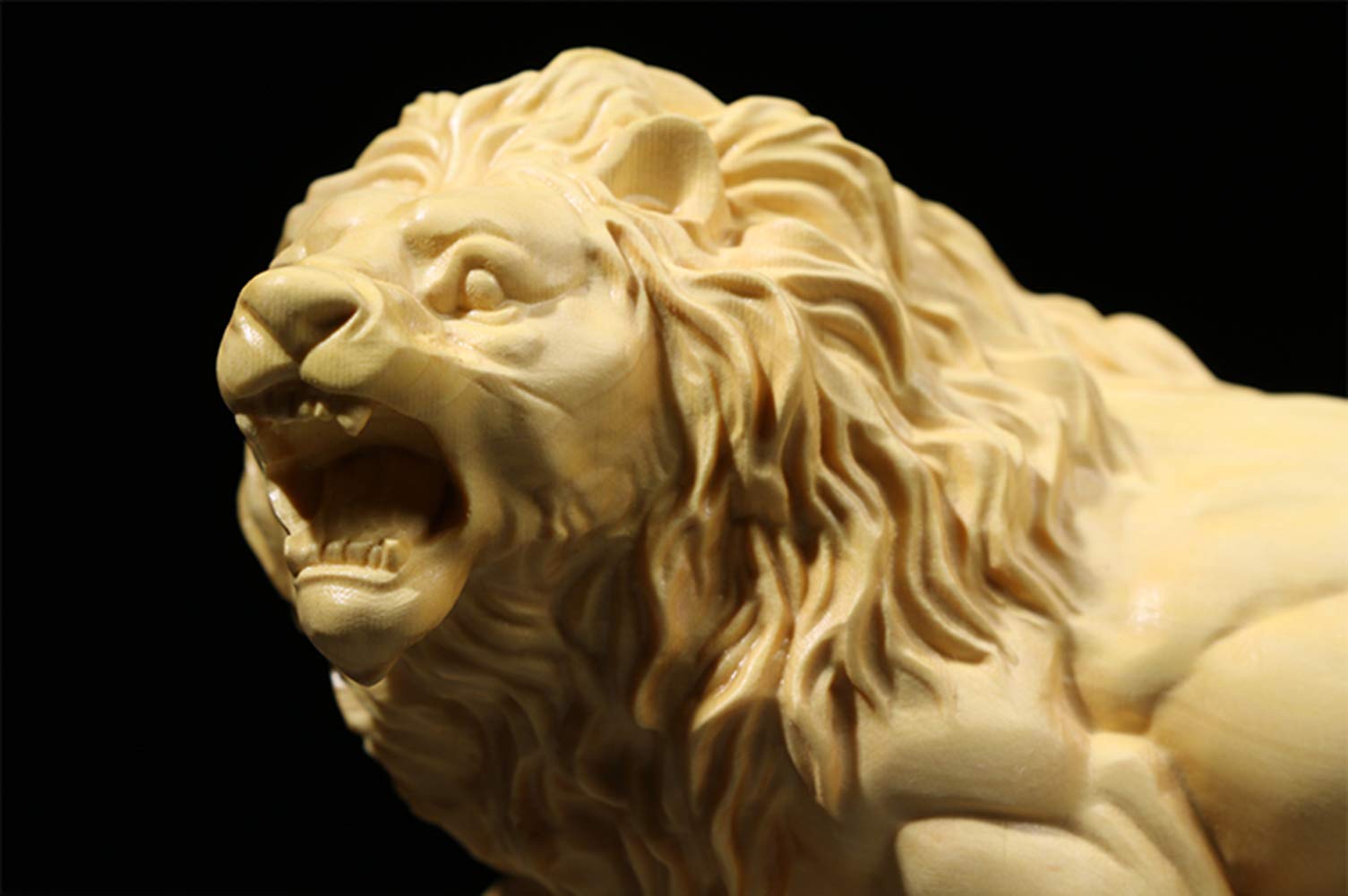 Amazon.co.jp: ライオンの彫刻像、木彫りライオン工芸品ライオンモデル