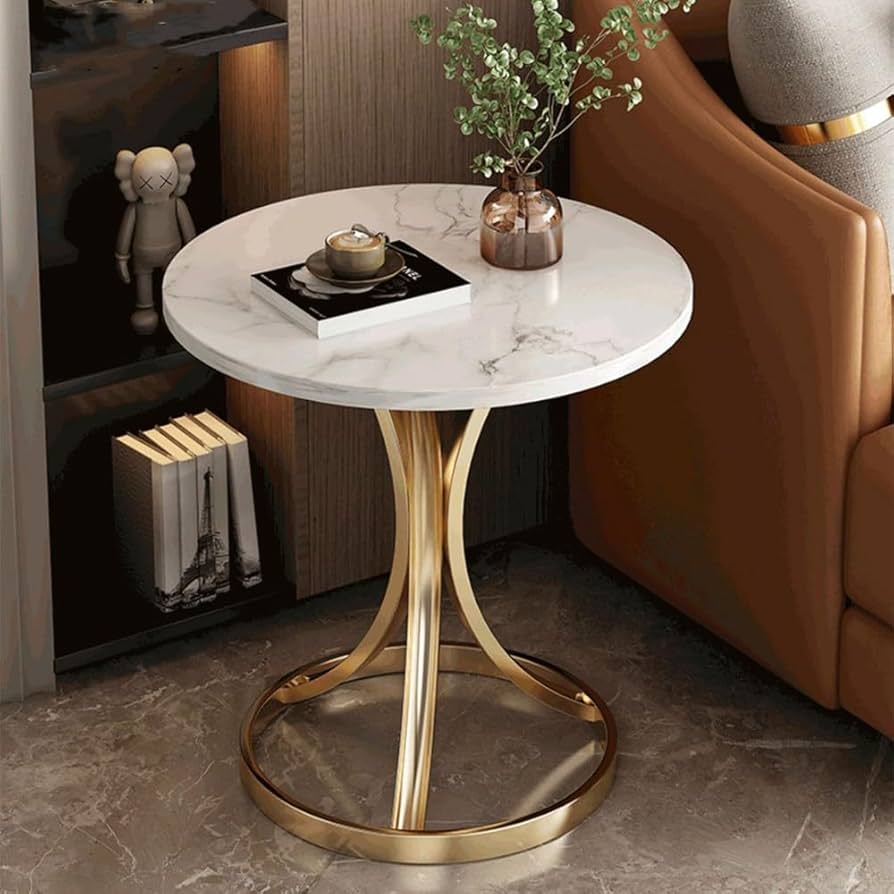 Amazon｜Sariny サイドテーブル 丸 コーヒーテーブル 大理石 ゴールド
