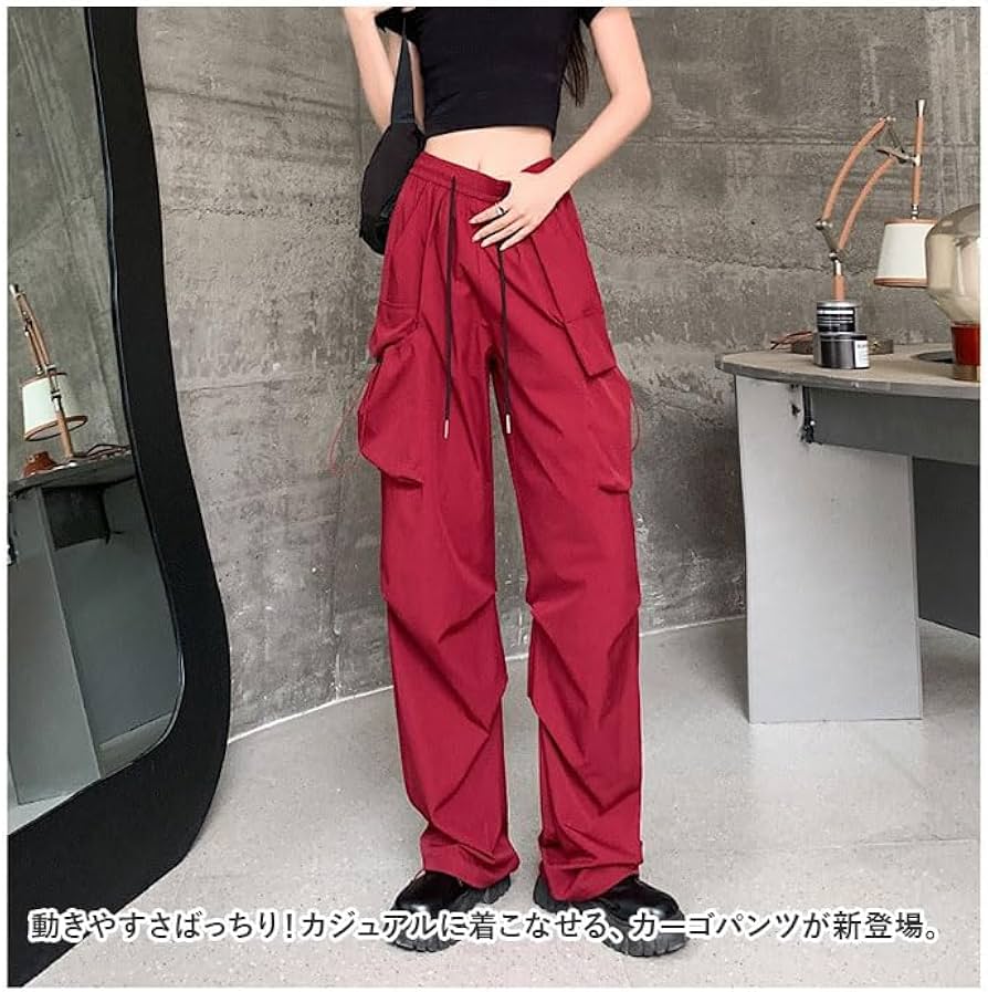 Amazon.co.jp: カーゴパンツ kpants407 Mサイズ ワインレッド×ロング