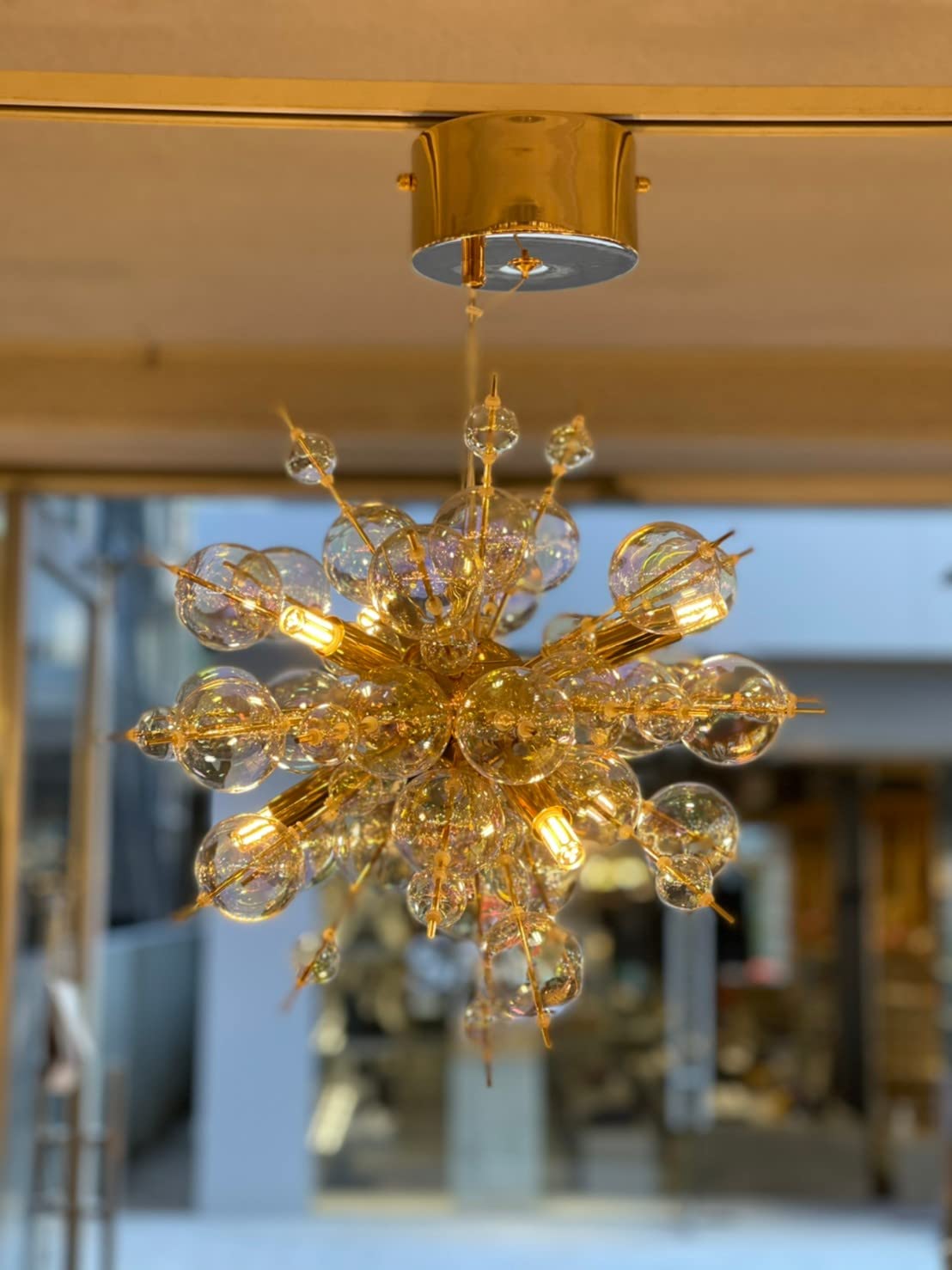 Amazon.co.jp : バブルシャンデリア ガラスペンダントライト 6灯 LED