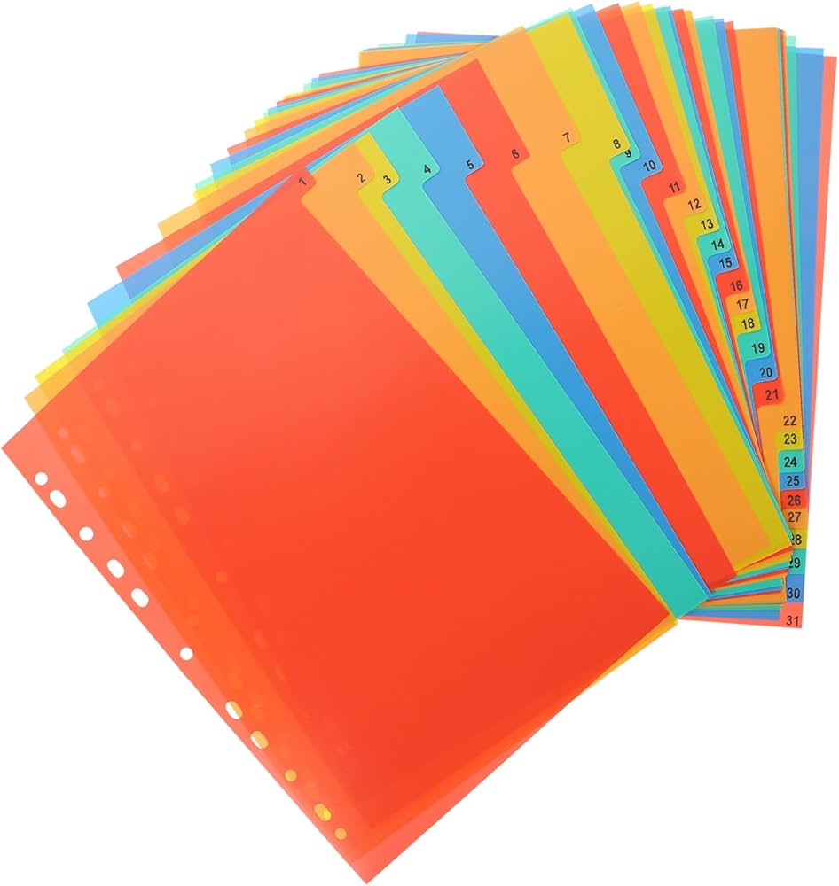 Amazon | TOYANDONA ファイル インデックス 仕切りカード シート a4 11