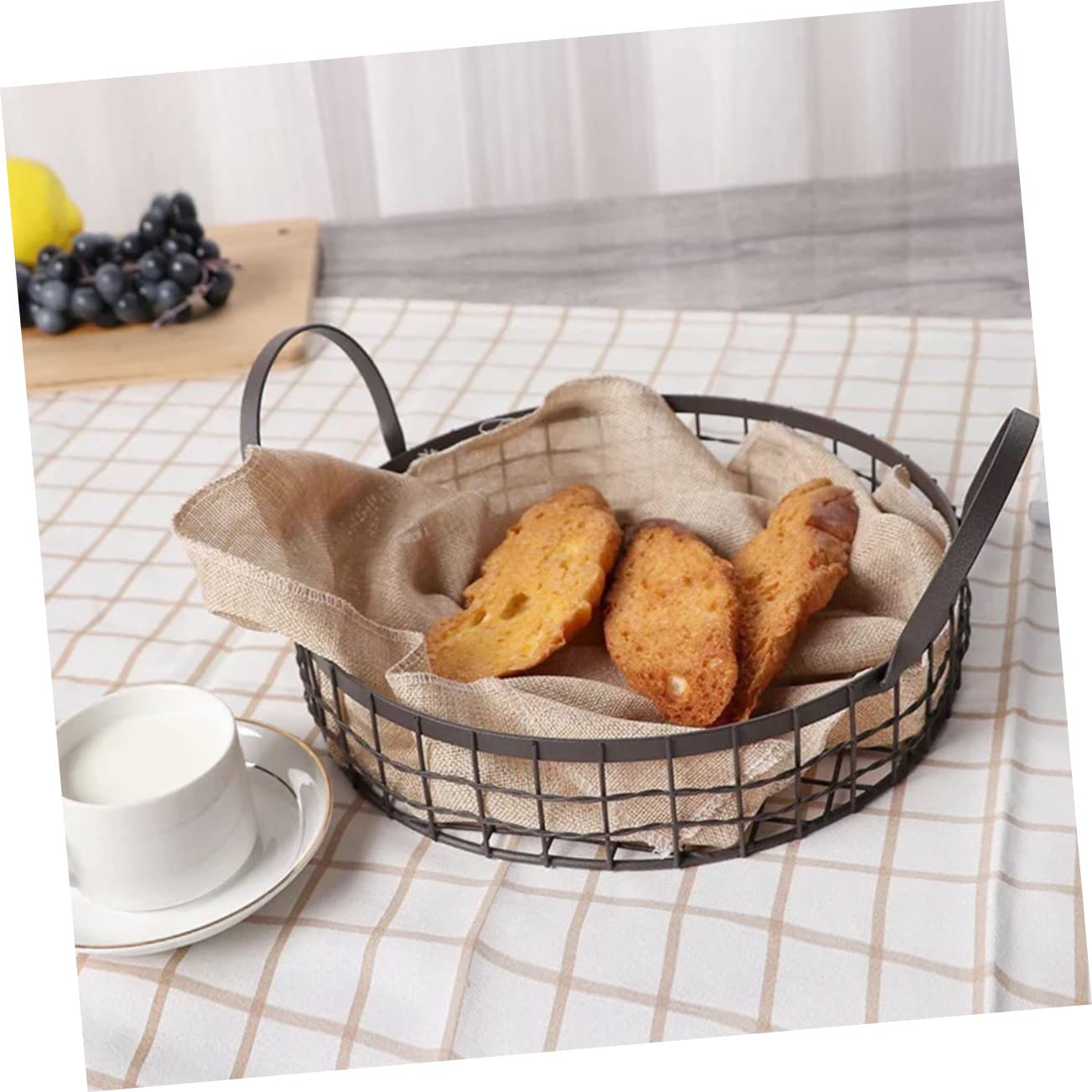 Amazon｜NUOLUX 黒 メタル バスケット ヴィンテージ 装飾 黒 ワイヤー