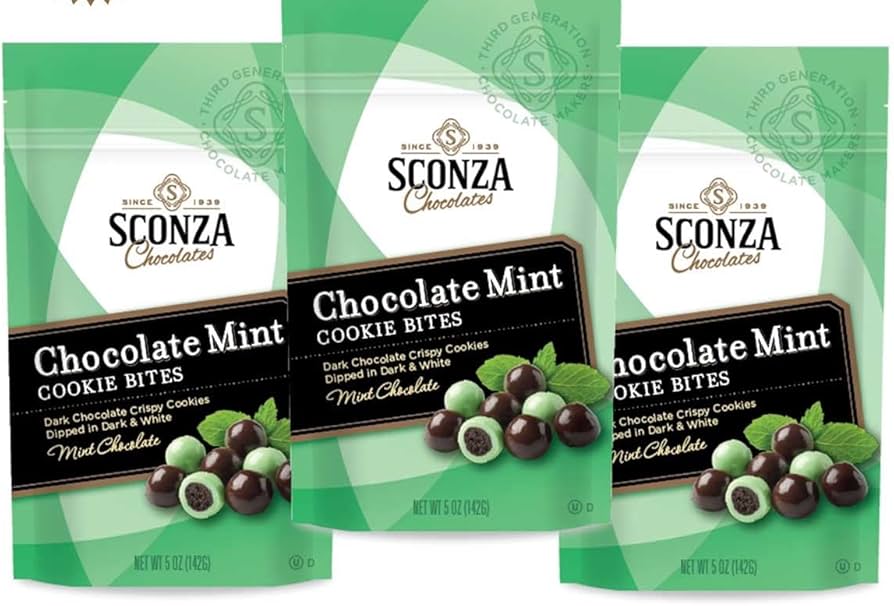 Amazon.com: Sconza Chocolate & Mint Cookie Bites | Hand-Crafted