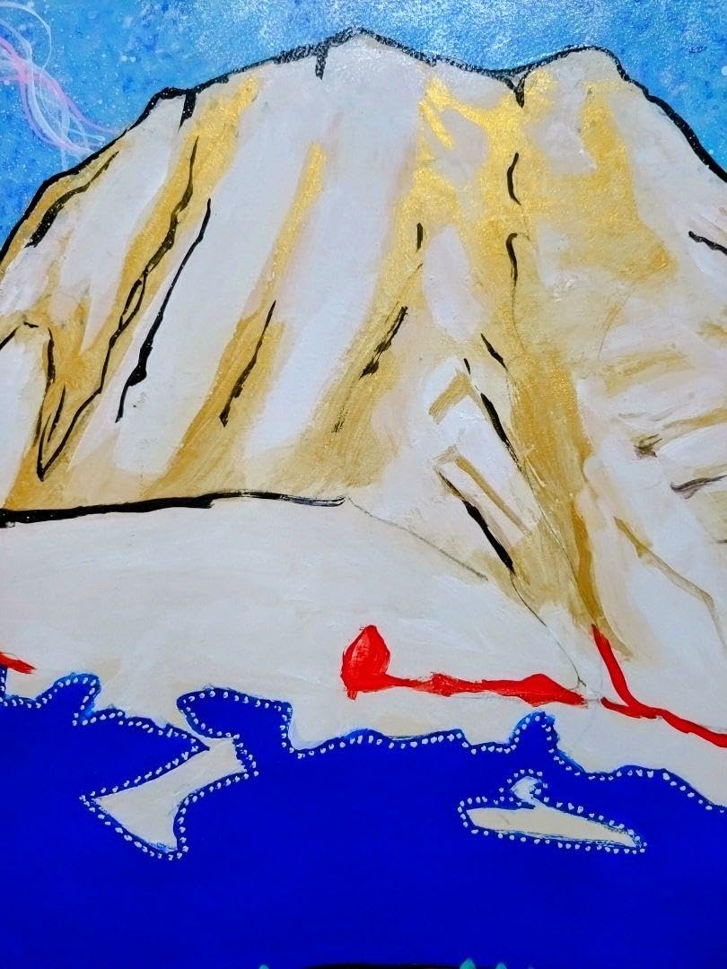 Amazon.co.jp: F10号片岡球子めでたき富士肉筆保証表裏サイン印譜岩彩