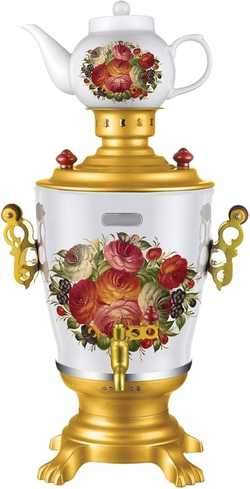 Amazon | ロシアンモダン電気サモワールティーポットセット アート
