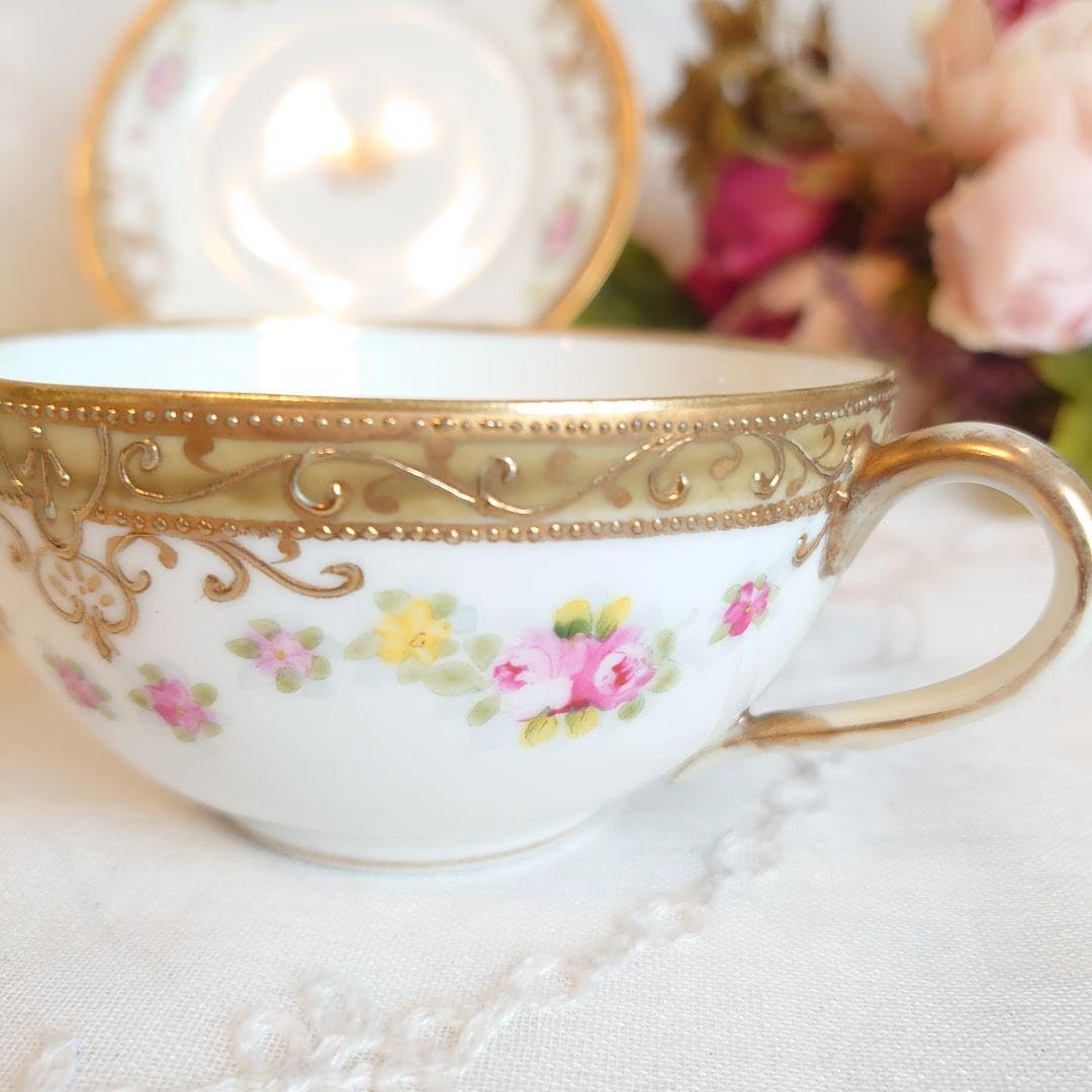 Amazon.co.jp: オールドノリタケ ティーカップ&ソーサー ケーキ