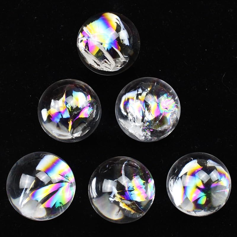 Amazon.co.jp: 天然白水晶虹入り丸玉 虹入り丸玉 水晶 クリスタル 風水