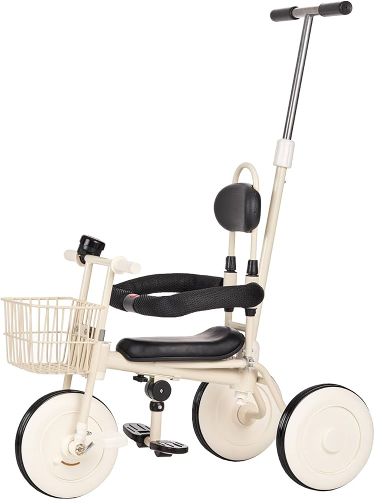 Amazon.co.jp: monozu レトロ三輪車 手押し棒付き 専用バッグ&傘 1歳 2