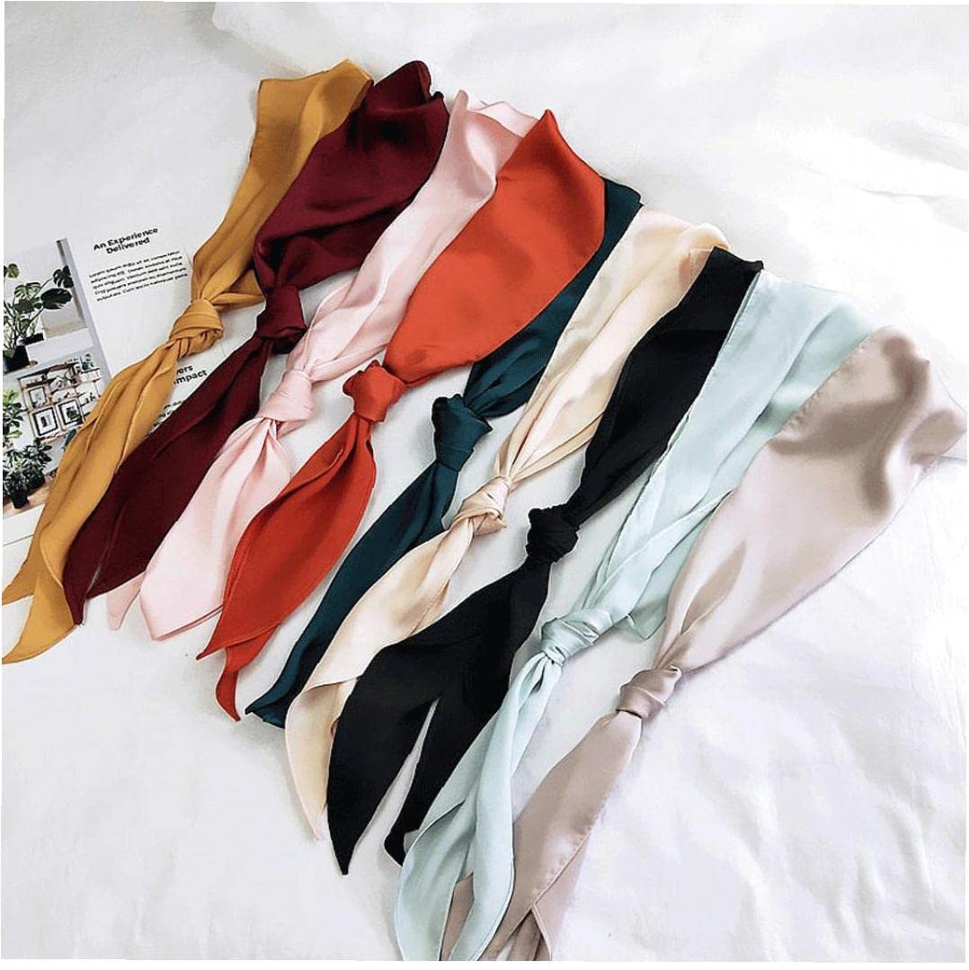 Amazon.co.jp: レディース ナロースカーフ ヘアバンド リボン スカーフ