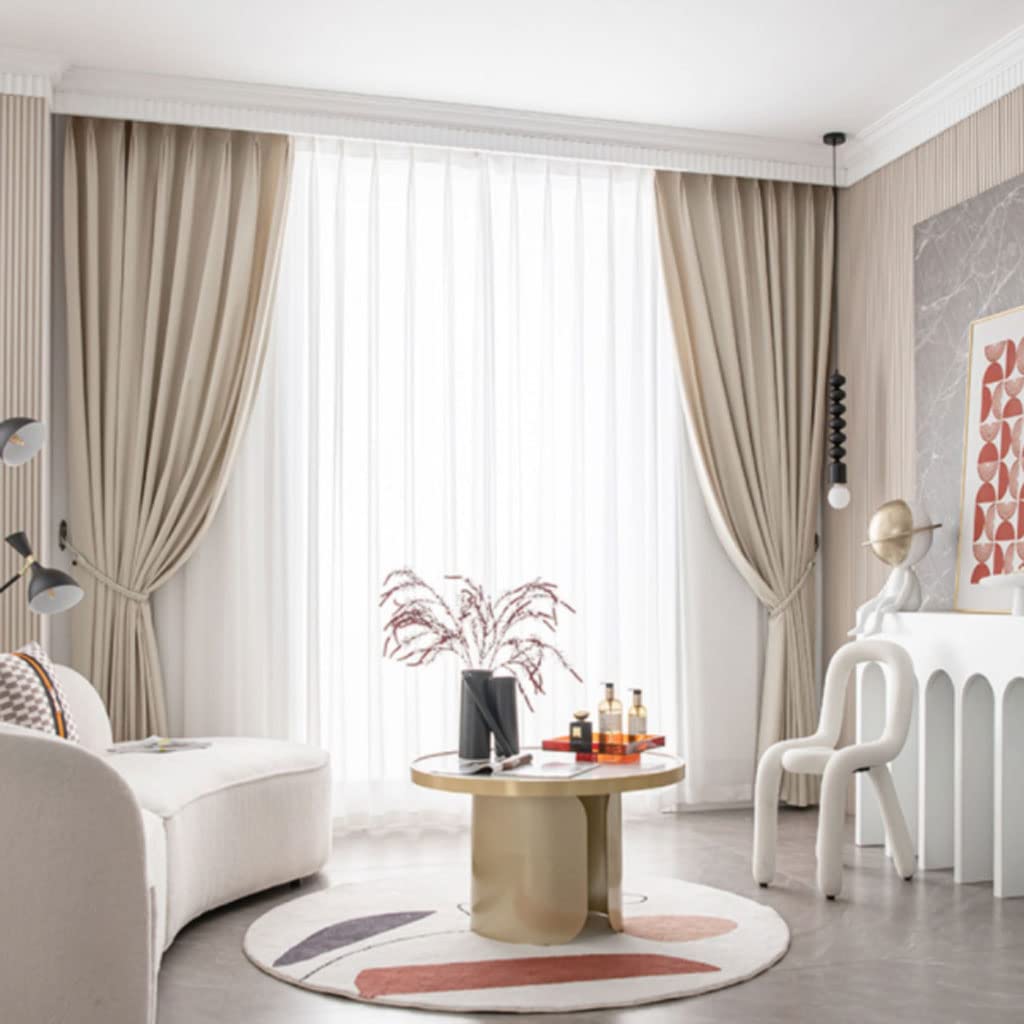 Amazon｜カーテン クリーム色フレンチカーテン農家カーテン 2 パネル