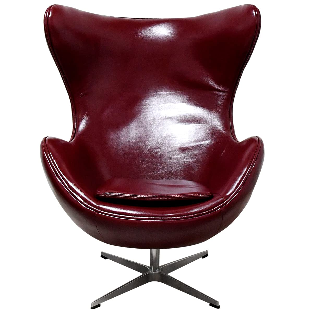 Amazon｜エッグチェア レザー仕様 色ワイン アルネヤコブセンによる