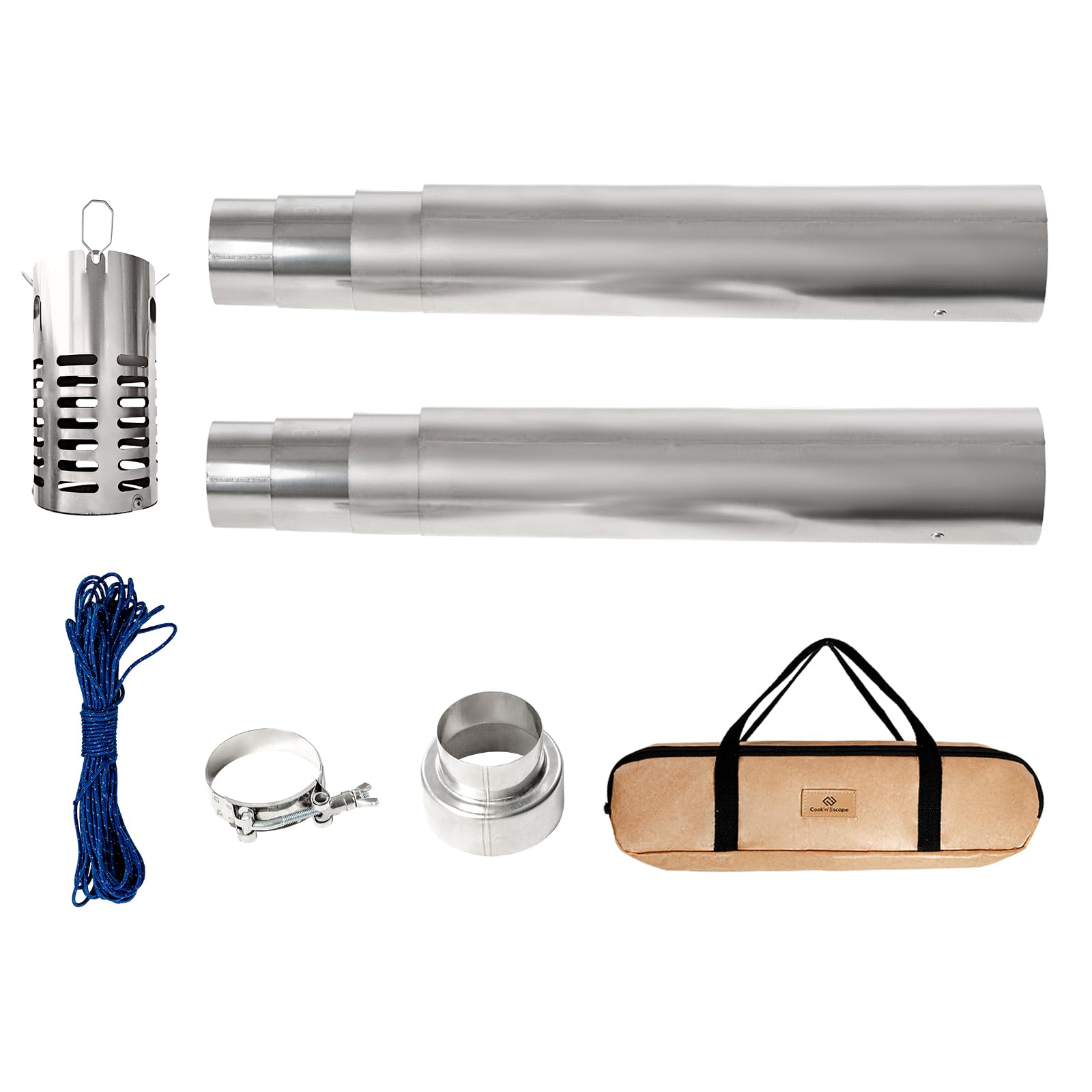 Amazon | COOK'N'ESCAPE チタン 薪ストーブ 煙突セット 手巻き不要