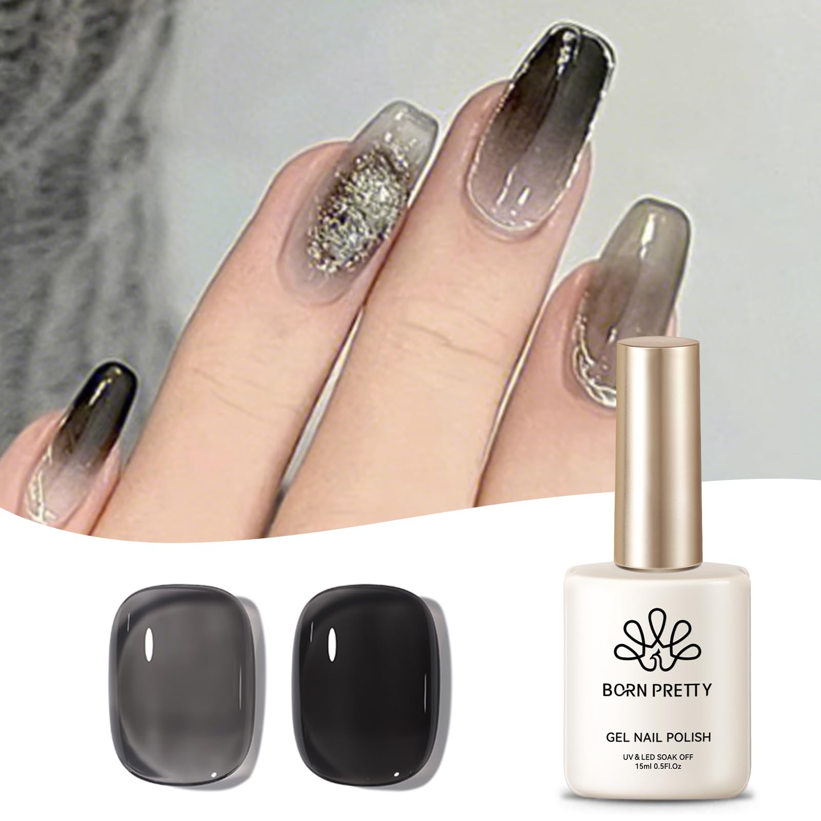 Amazon.co.jp: BORN PRETTY ジェルネイル カラー 黒 カラージェル