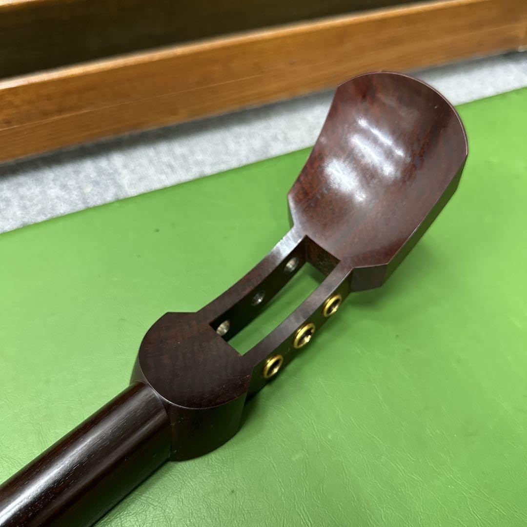 高級三味線 K9刻印入り 中棹 紅木 トチ 金細 二本溝 子持ち綾杉胴 東