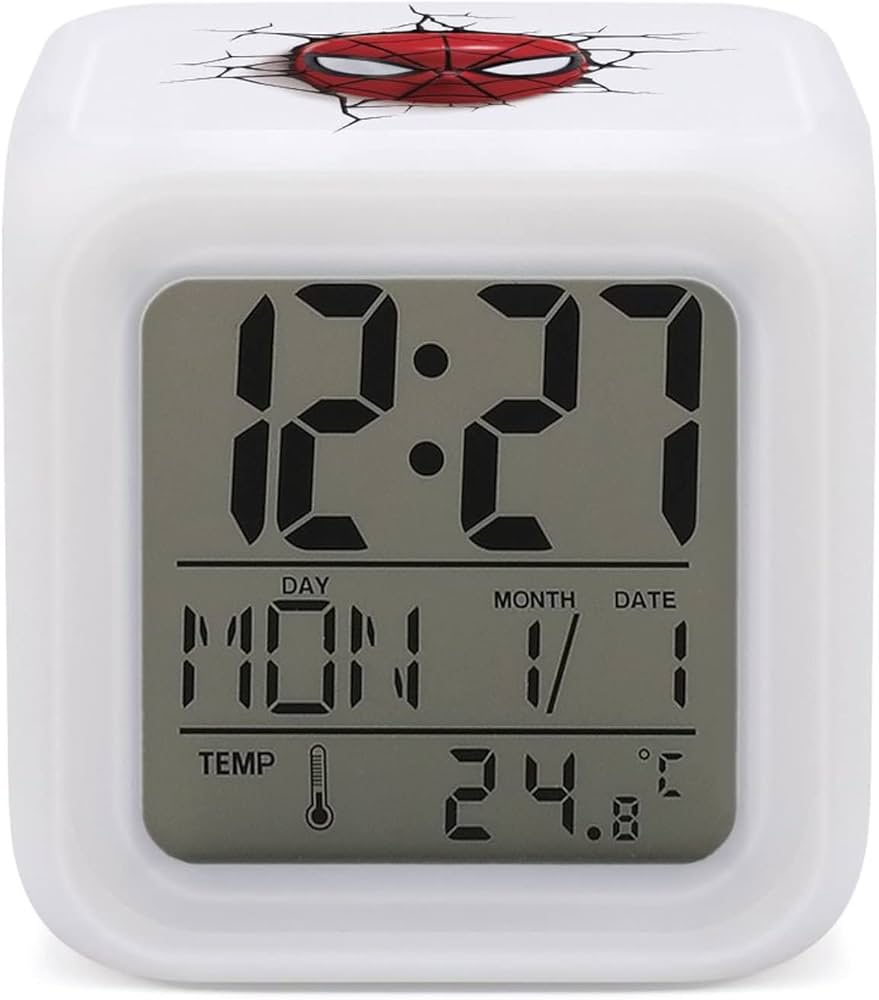 Amazon.co.jp: スパイダーマン 目覚まし時計 アナログ 大音量 アラーム