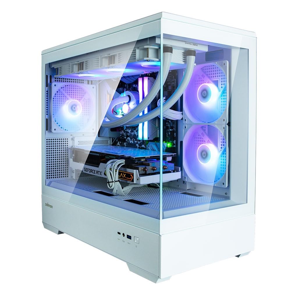 Amazon | ZALMAN P30 White ピラーレス + 強化ガラス構造 ショーケース