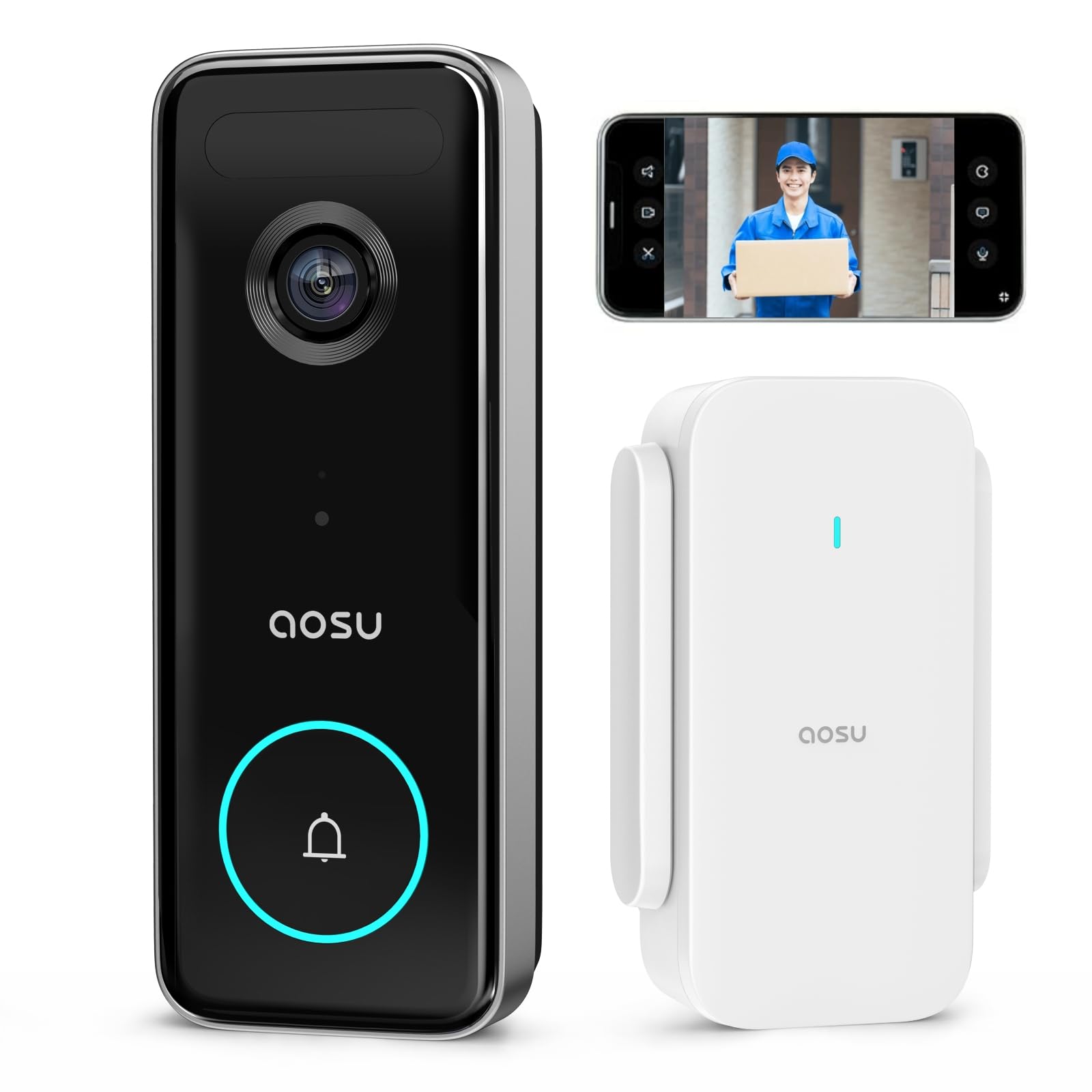 Amazon.co.jp: aosu インターホン ワイヤレス 500万高画素 8G