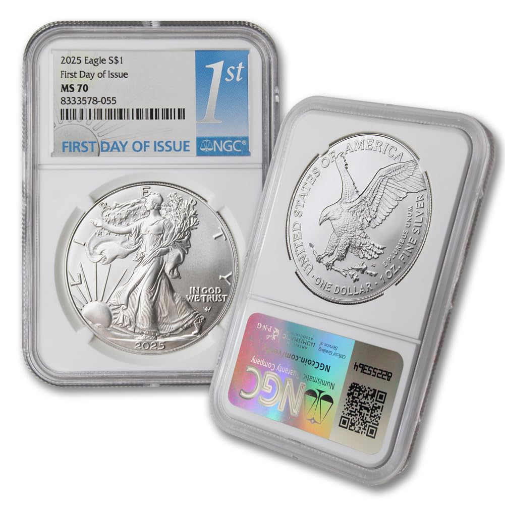2025 1 oz American Silver Eagle Coin MS-70 (First Day of Issue) $1
