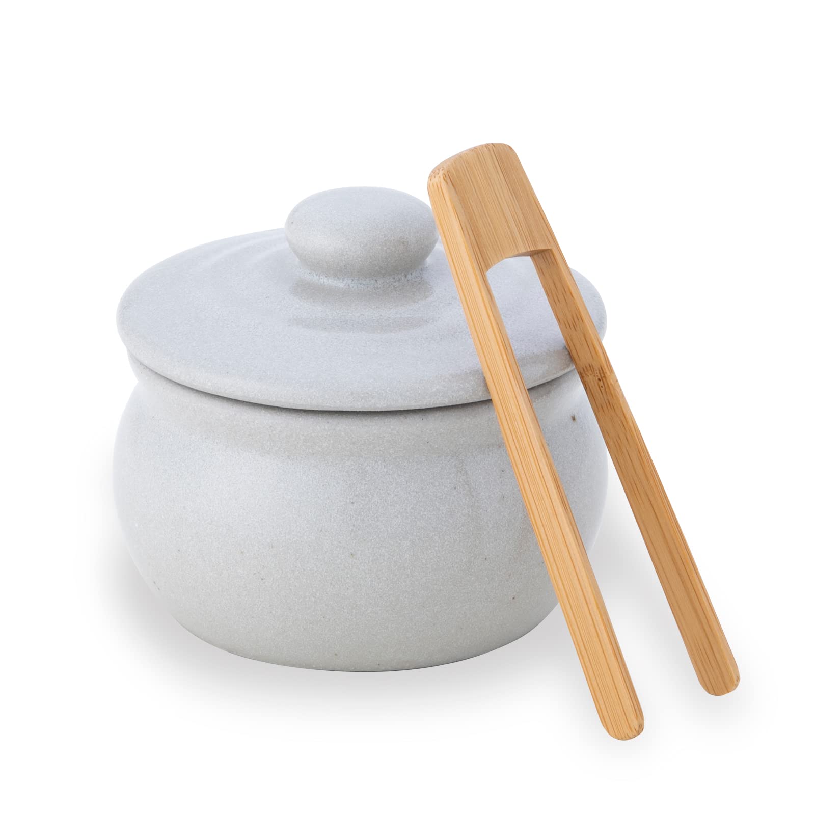 Amazon｜弥満丈製陶所欅窯 ふた付かめ (白 - 1合 / 180ml / トング