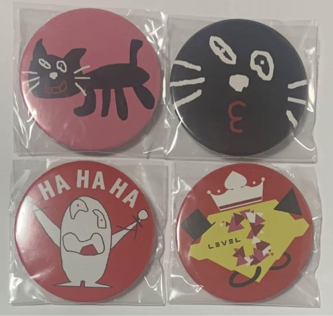 Amazon | level3 缶バッジ キヨ キヨ猫 4点セット | バッジ | おもちゃ