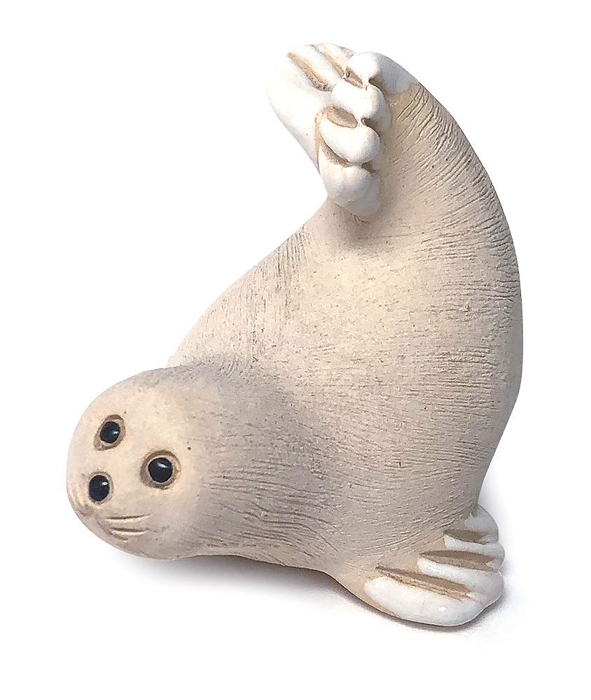 Amazon.co.jp: リンコナダ オットセイ白 25A 陶器 動物 置物 アザラシ