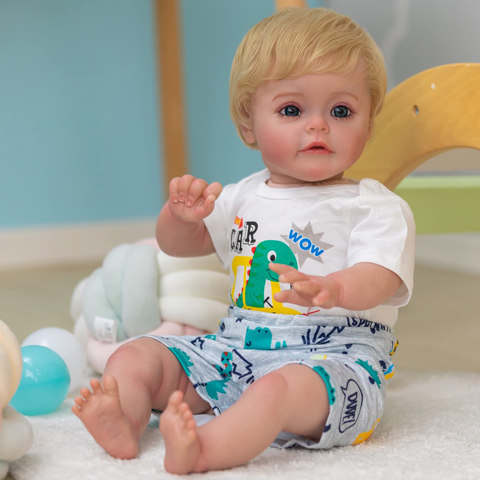 Amazon.co.jp: 24インチブロンドの髪男の子リボーンドール 60cm