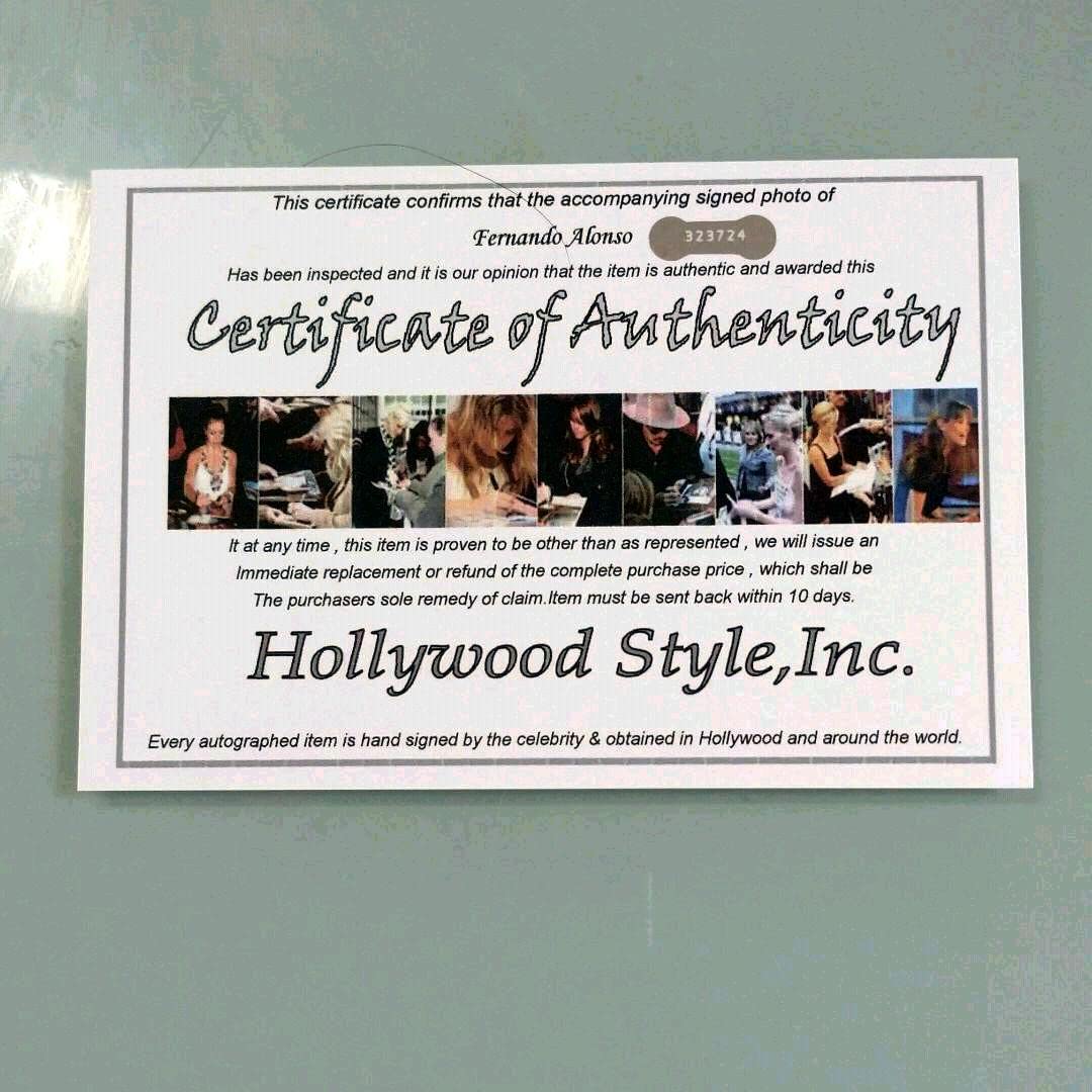 フェルナンド・アロンソ 直筆サイン入りフェラーリガイド ＆ 額装付き