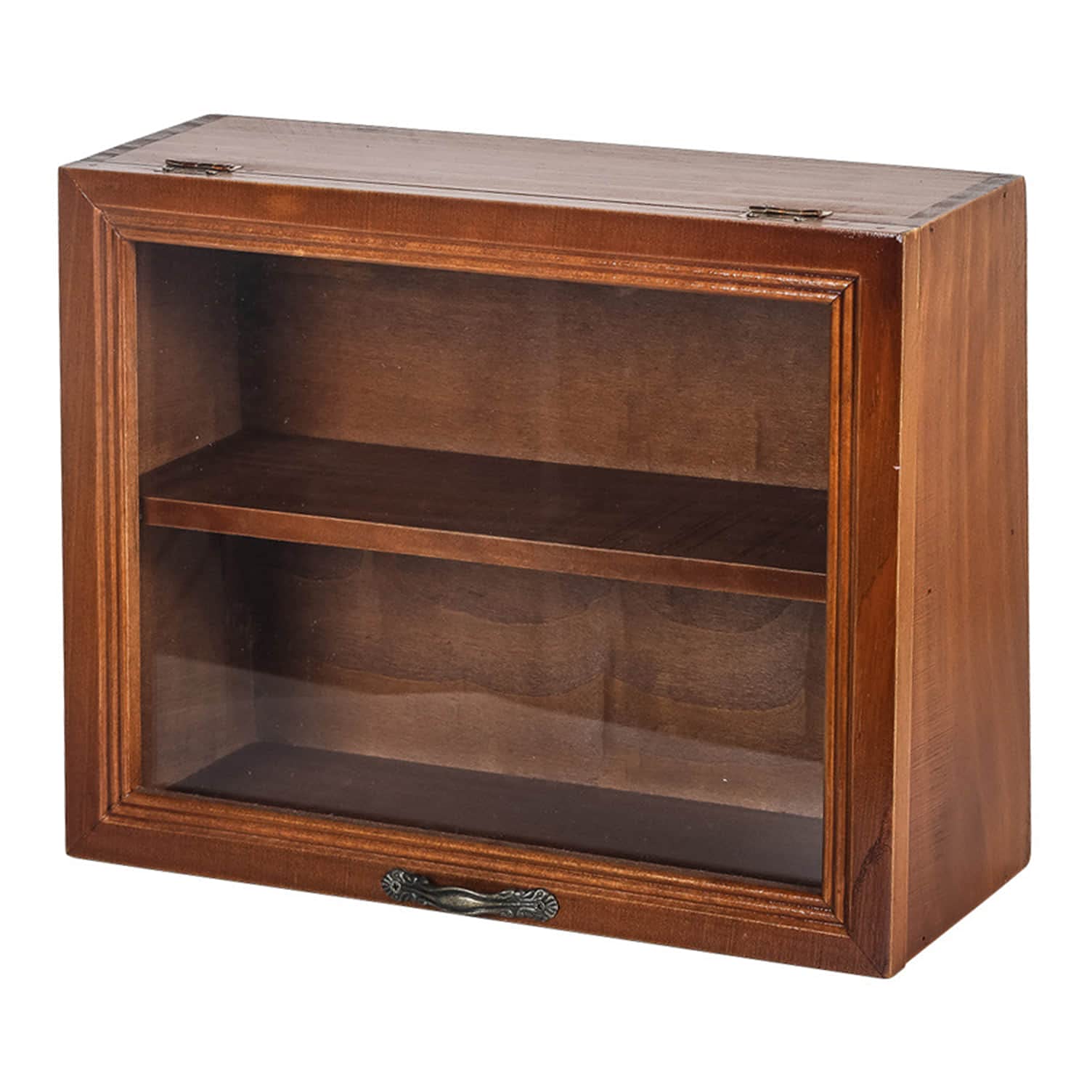 Amazon.co.jp: 木製 コレクションケース 卓上 小型 W30×D11×H22cm フ
