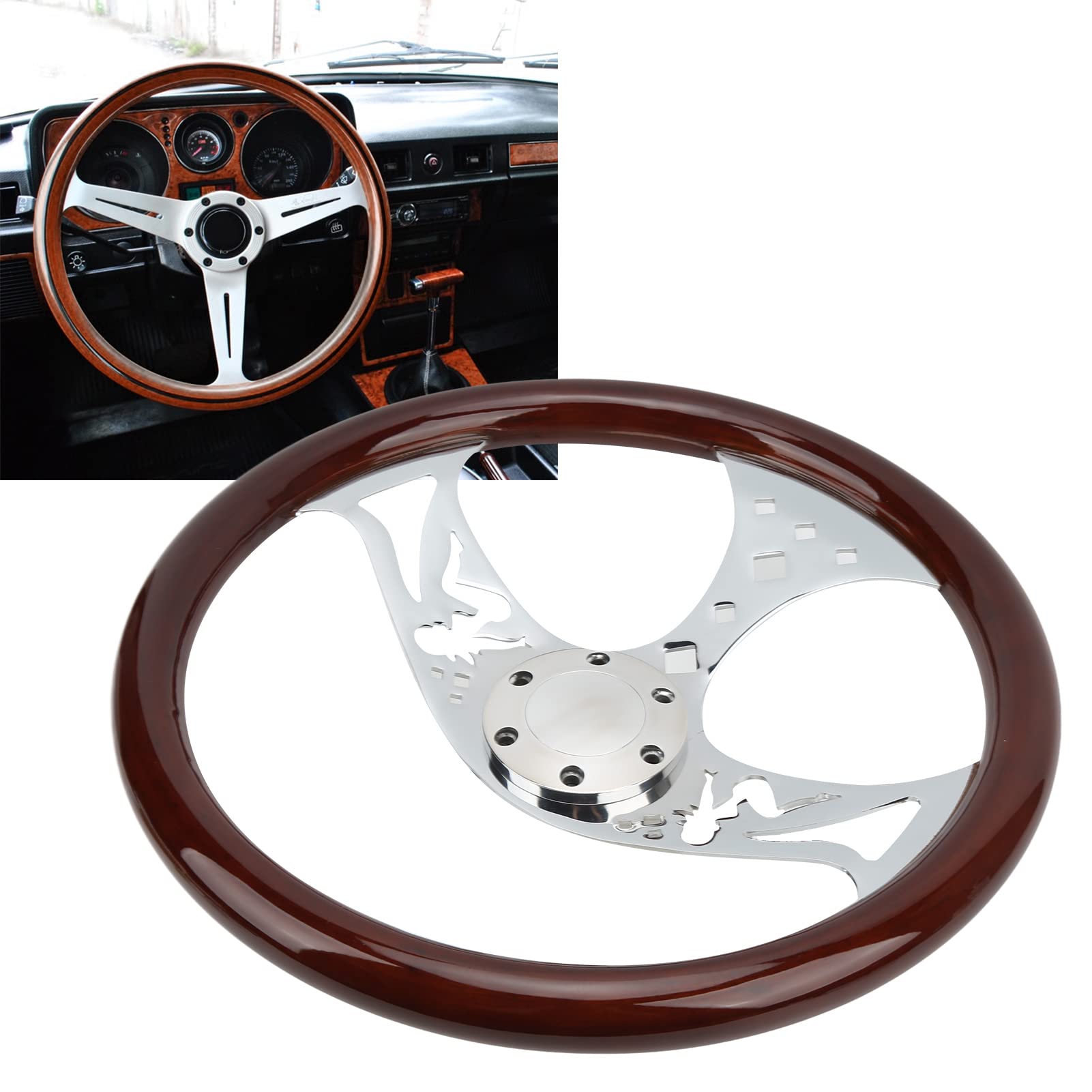 Amazon | ウッドステアリング, ヴィンテージステアリングホイール