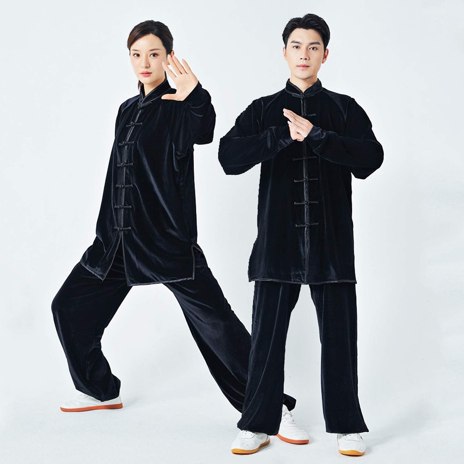 太極拳 ベロア調 太極服 上下 L サイズ 男女両用 葡萄紫【新品】 太極