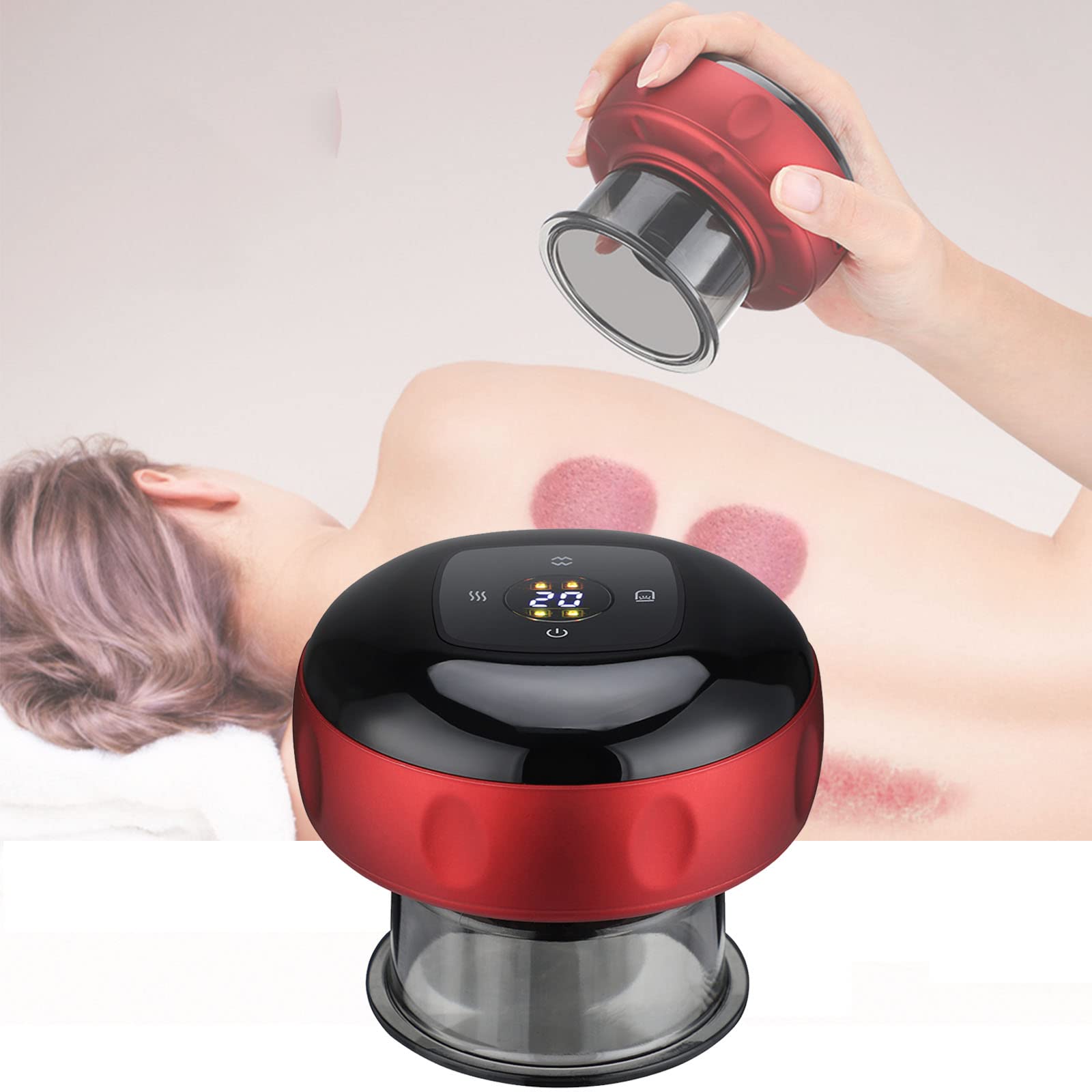 Amazon | 電気真空カッピングマッサージャー、LEDスクリーン12スピード