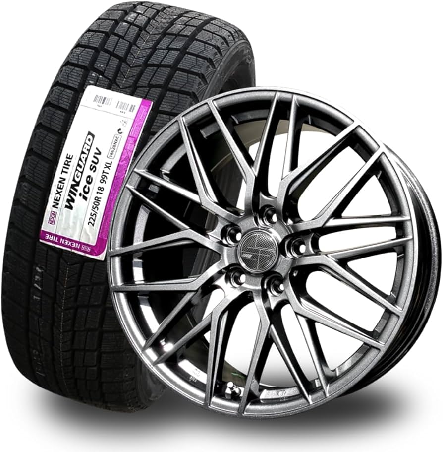 Amazon | ノーブランド品 スタッドレスタイヤ＆ホイール 18インチ 4本