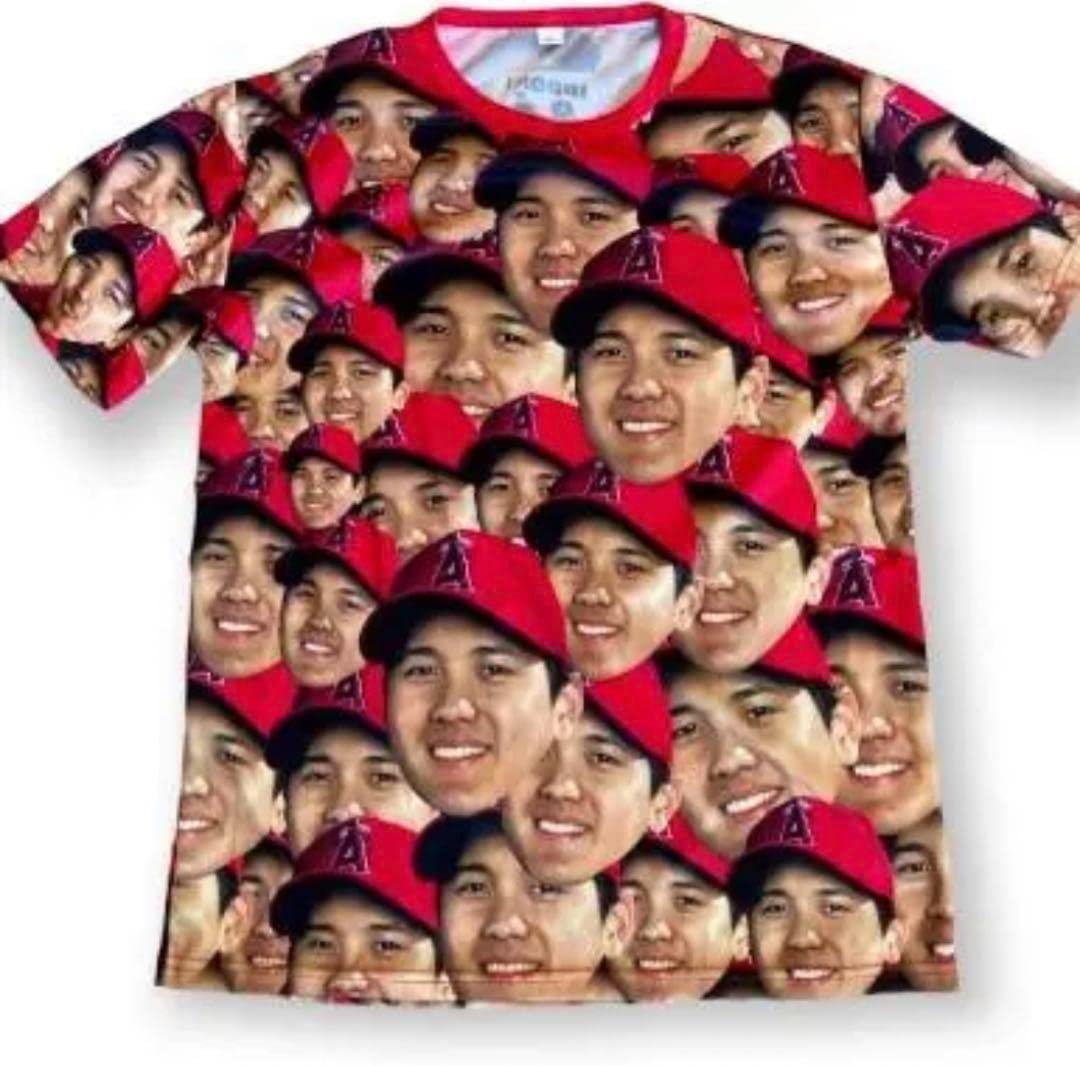 Amazon.co.jp: 大谷翔平 Tシャツ 顔だらけ ユニフォーム 正規品