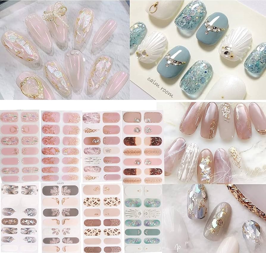 Amazon.co.jp: 8枚 ネイルシール 手用 3D立体感 ネイルステッカー