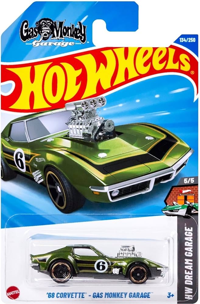Amazon.com: Hot Wheels '68 Corvette Gas Monkey Garage, Green, HW