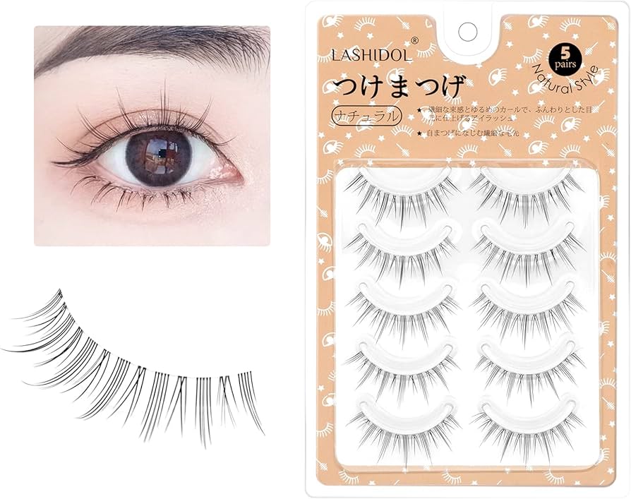 Amazon | LASHIDOLつけまつげ ナチュラル つけま つけまつ毛 束感 透明