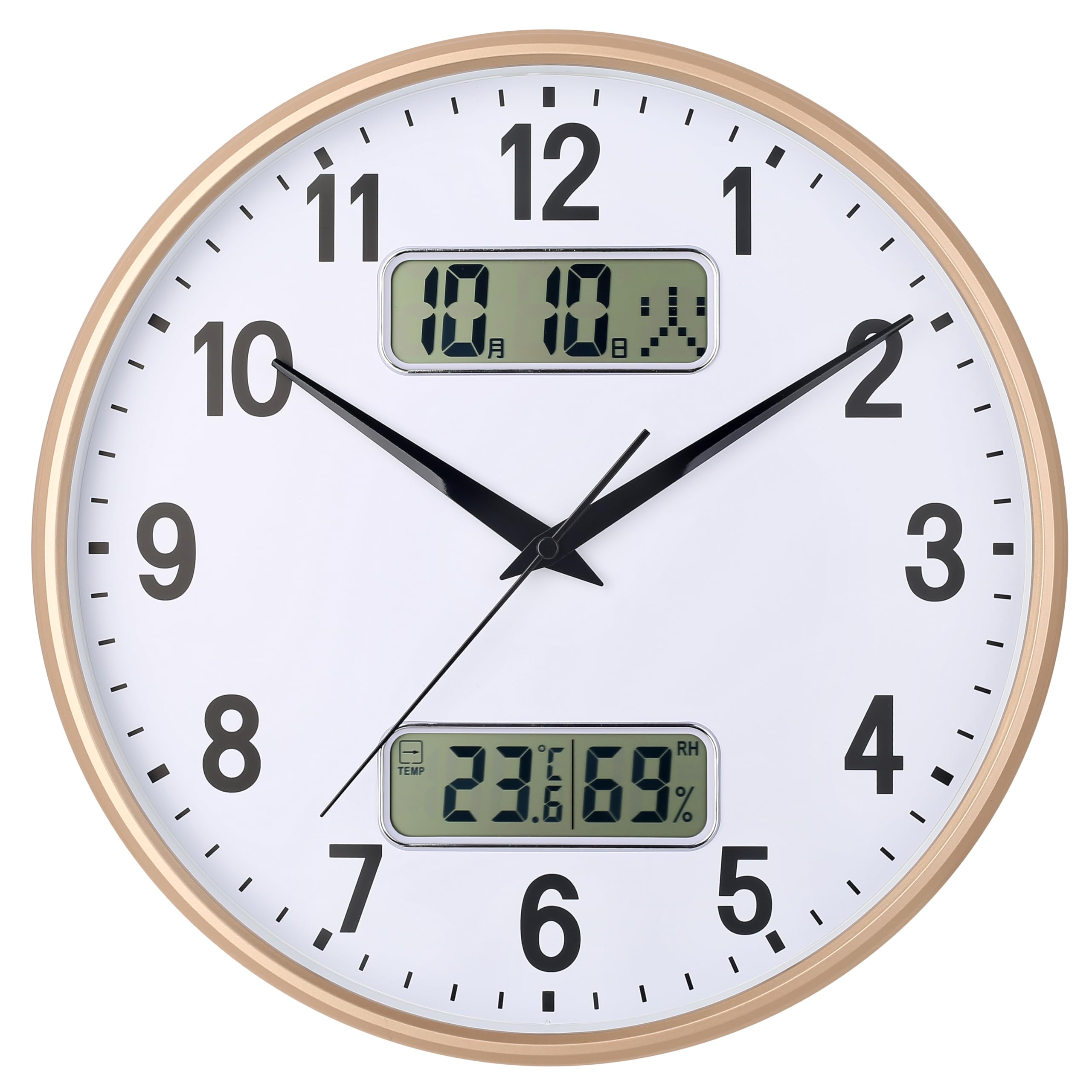 Amazon.co.jp: 掛け時計 アナログ ダブルポスト 静音 連続秒針 温度