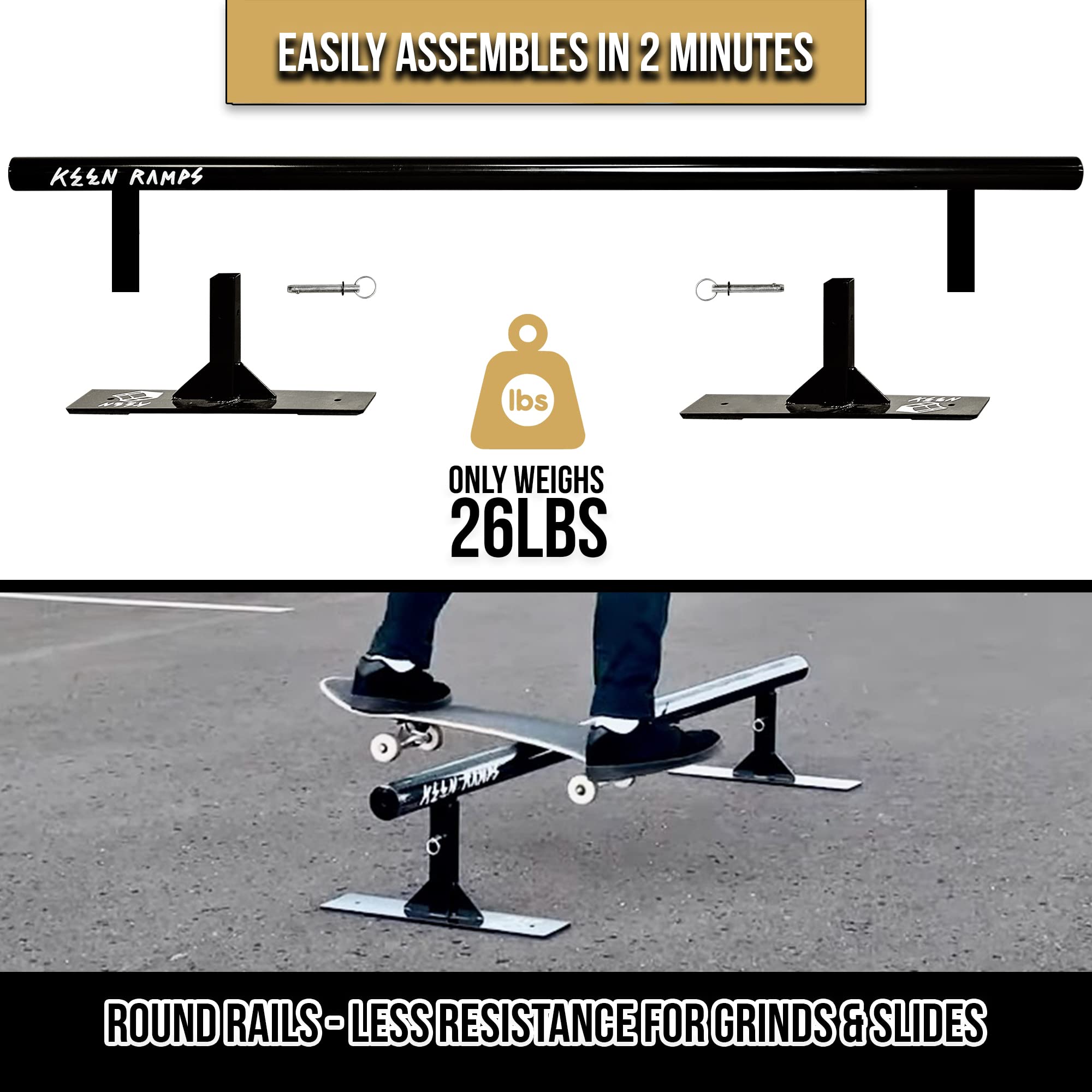 Amazon | Keen Ramps - スケートボードグラインドレール - ラウンド