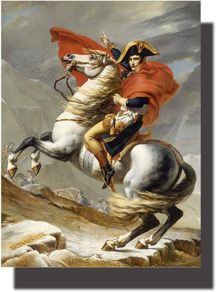 Amazon.co.jp: 古典的なナポレオンボナパルトの肖像画馬の油絵プリント