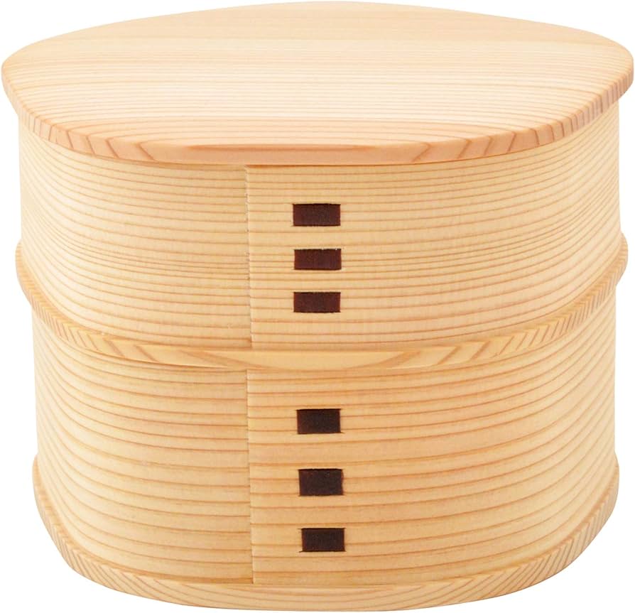 Amazon｜大館工芸社 梅花弁当 3740 上段350ml 下段 450ml 曲げわっぱ