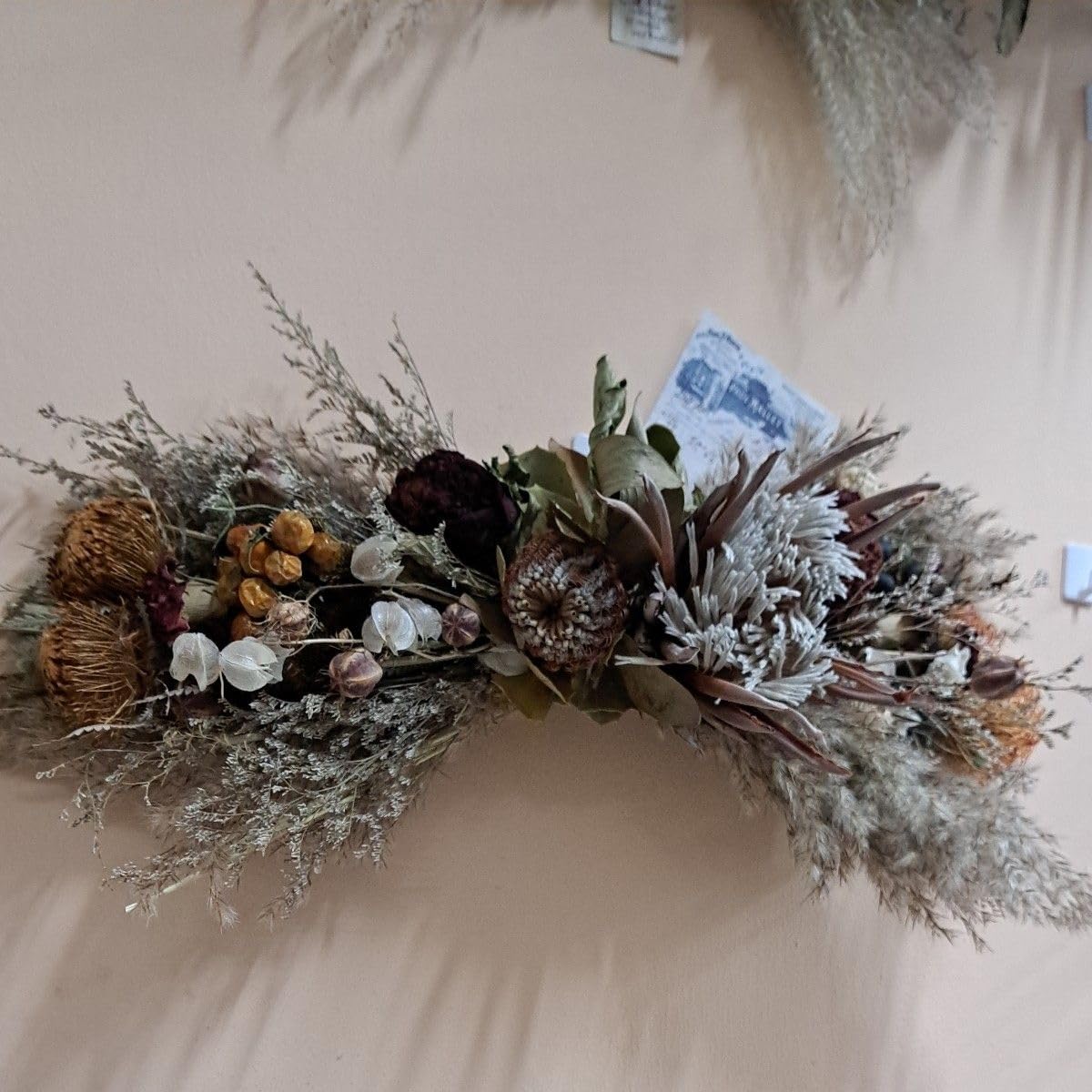 Amazon.co.jp: ドライフラワースワッグ 横長スワッグ ガーランド