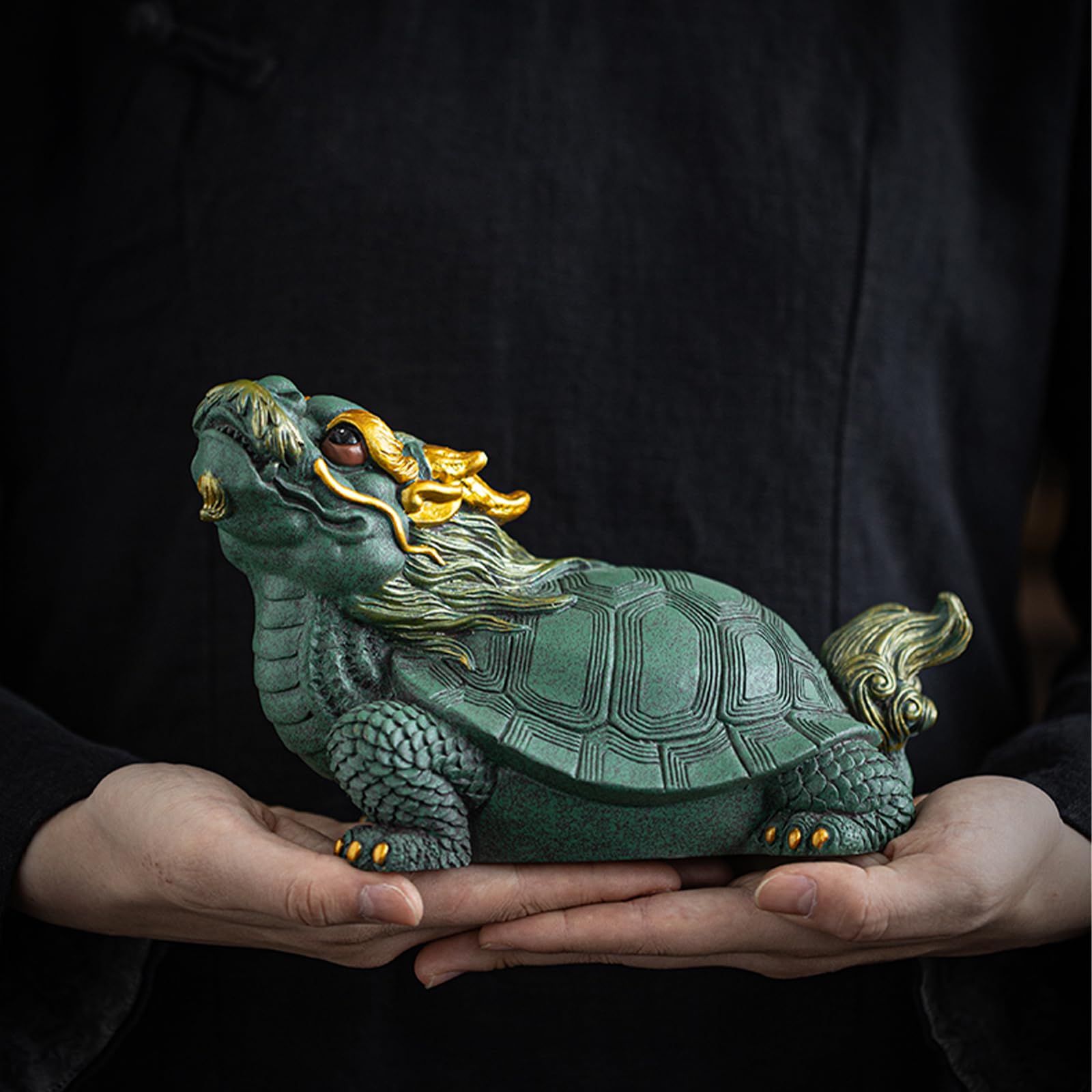 Amazon.co.jp: OBOROZUKI 龍亀 ロングイ 金運 正財運 インテリア 置物