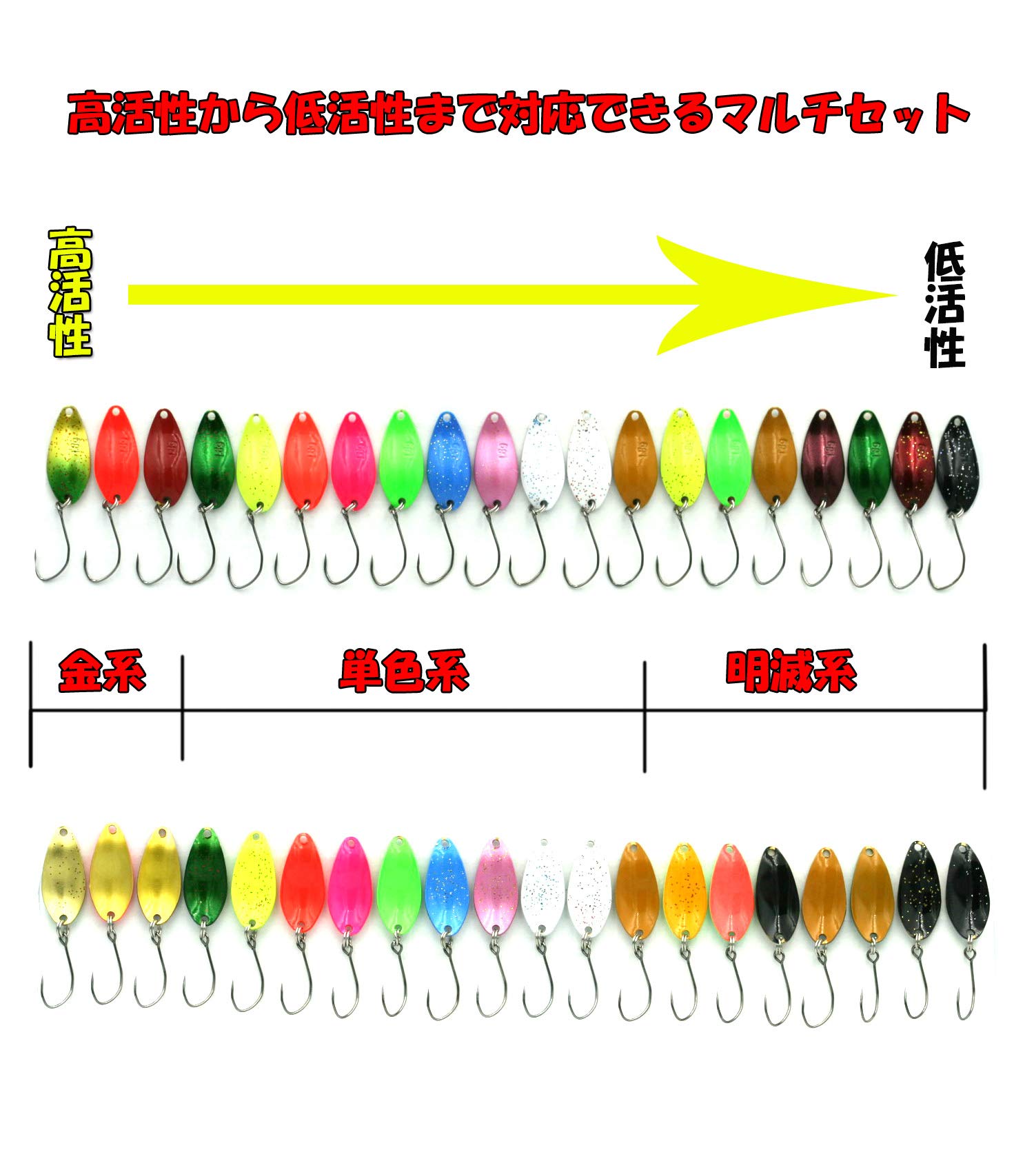 Amazon.co.jp: 釣り【Blue Ocean】スプーン ルアー セット 1.8g (40個