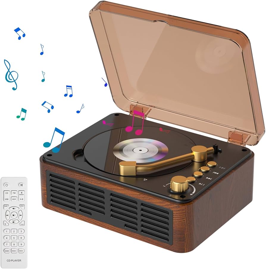 Amazon.co.jp: Gueray CDプレーヤー Bluetooth5.0 受信＆送信 レトロ