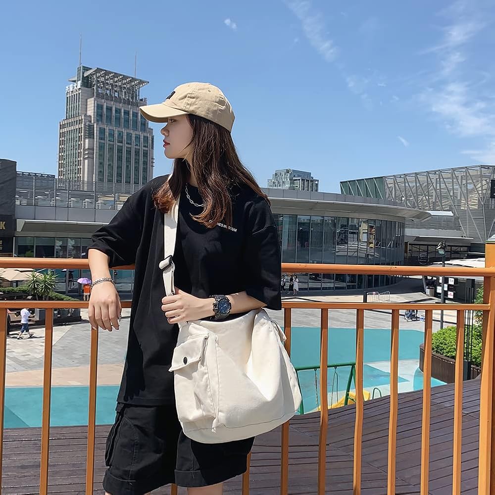 Amazon | キャンバス クロスボディ バッグ レディース メンズ デニム