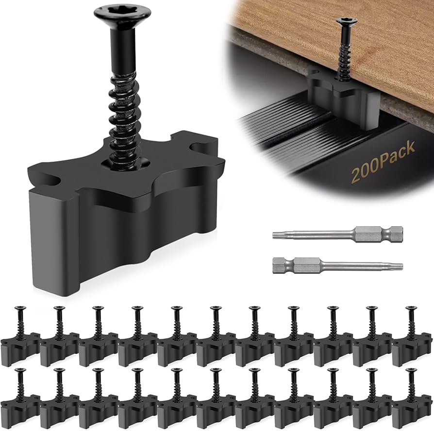 Gyykzz 200 Pack Hidden Deck Fasteners for Composite Decking Board