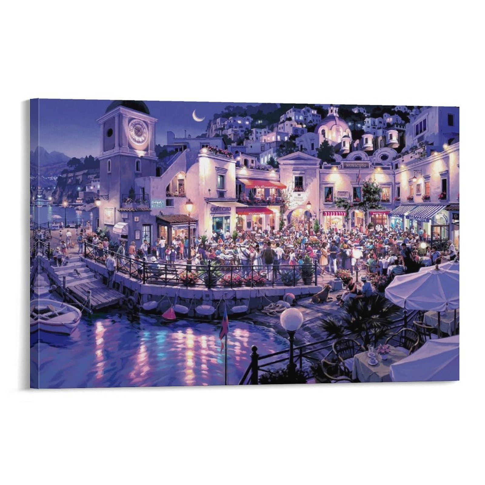 Amazon.co.jp: カフェ・ベラ・ノッテ 笹倉鉄平 絵画 ポスター 工芸品の