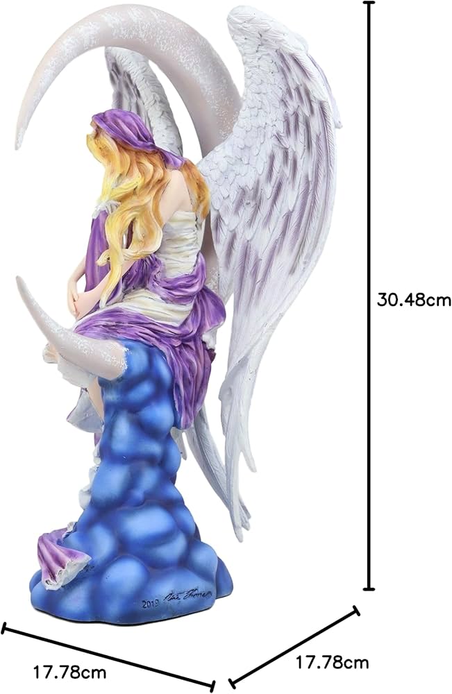 幻想的 月夜の天使 額装アート／ドライフラワー使用31×26cmミクスト