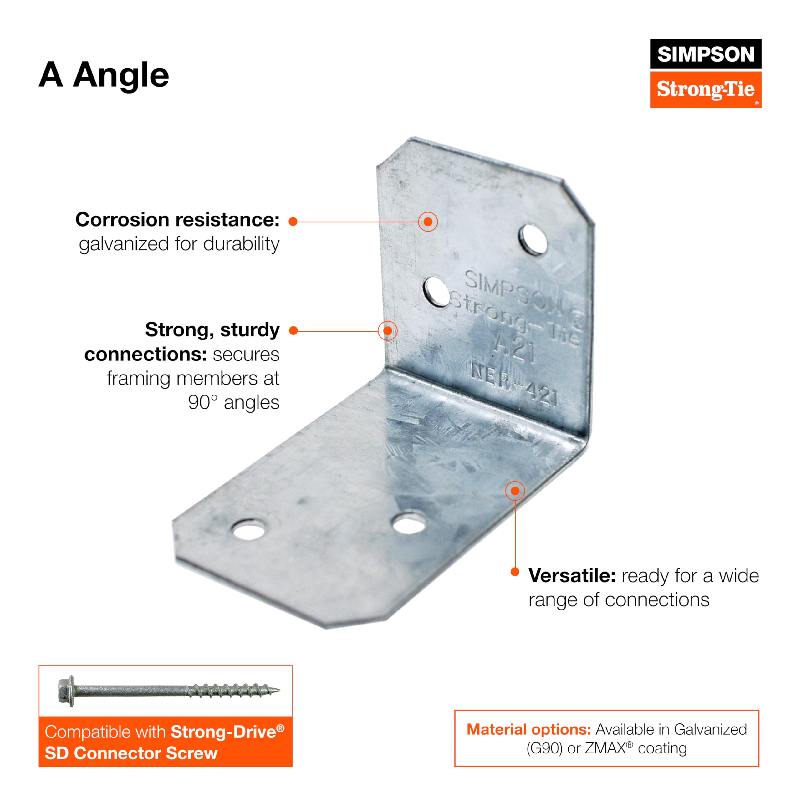 Amazon.co.jp: Simpson Strong-Tie A23Z 2インチ x 1-1/2インチ x 2-3